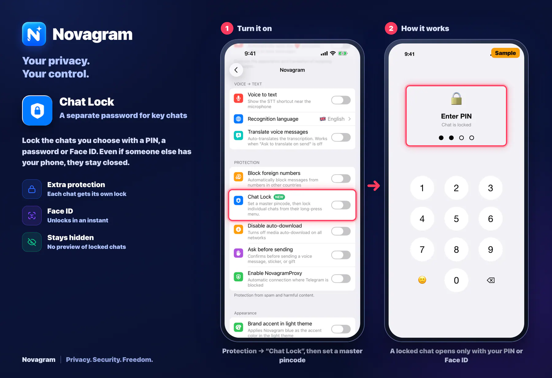Chat Lock — Novagram card