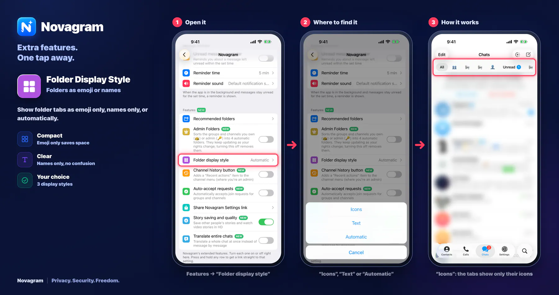 Folder Display Style — Novagram card