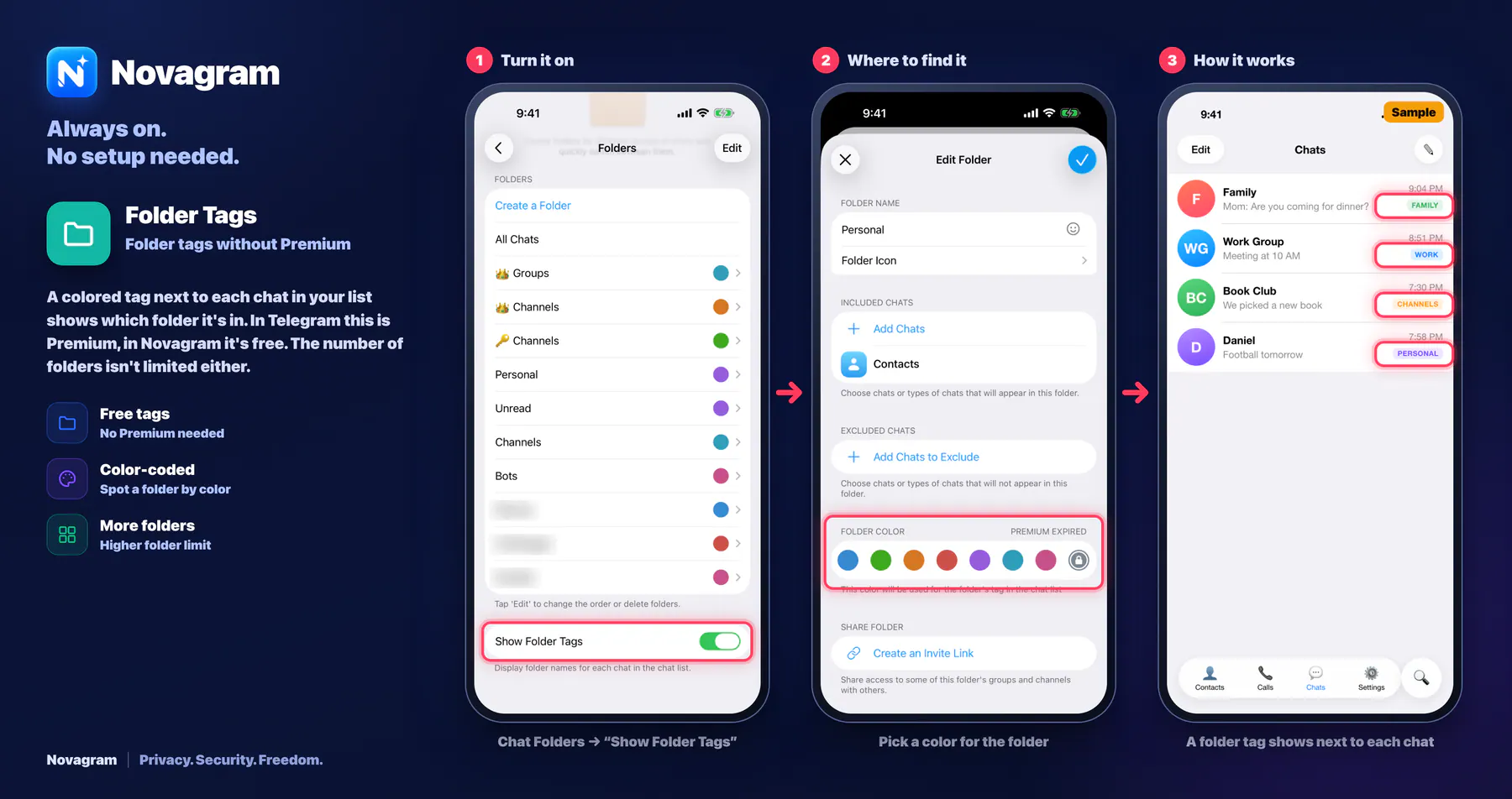 Folder Tags — Novagram card