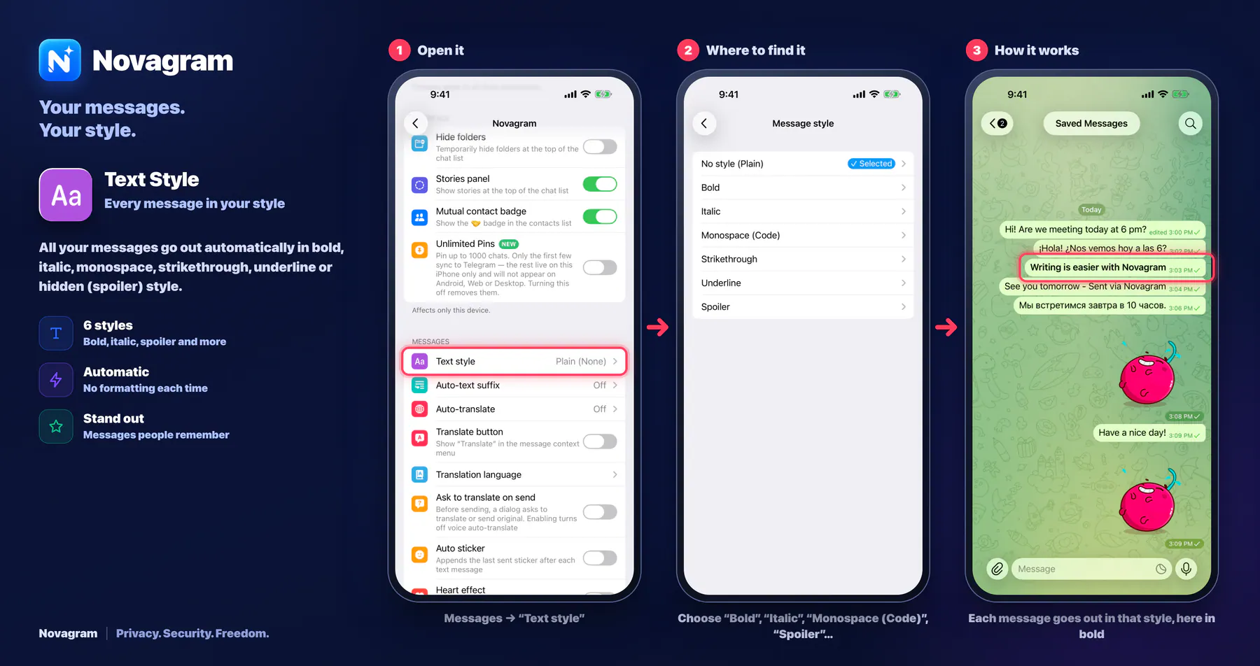 Text Style — Novagram card
