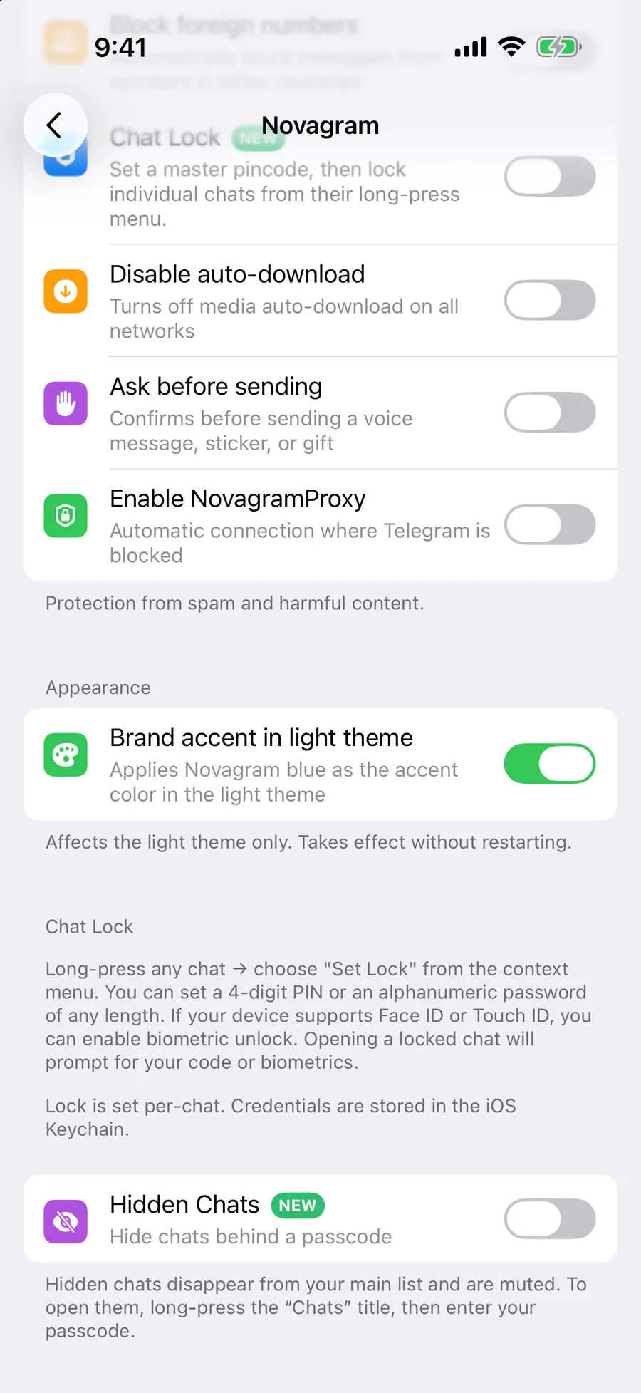 Appearance → “Brand accent in light theme”