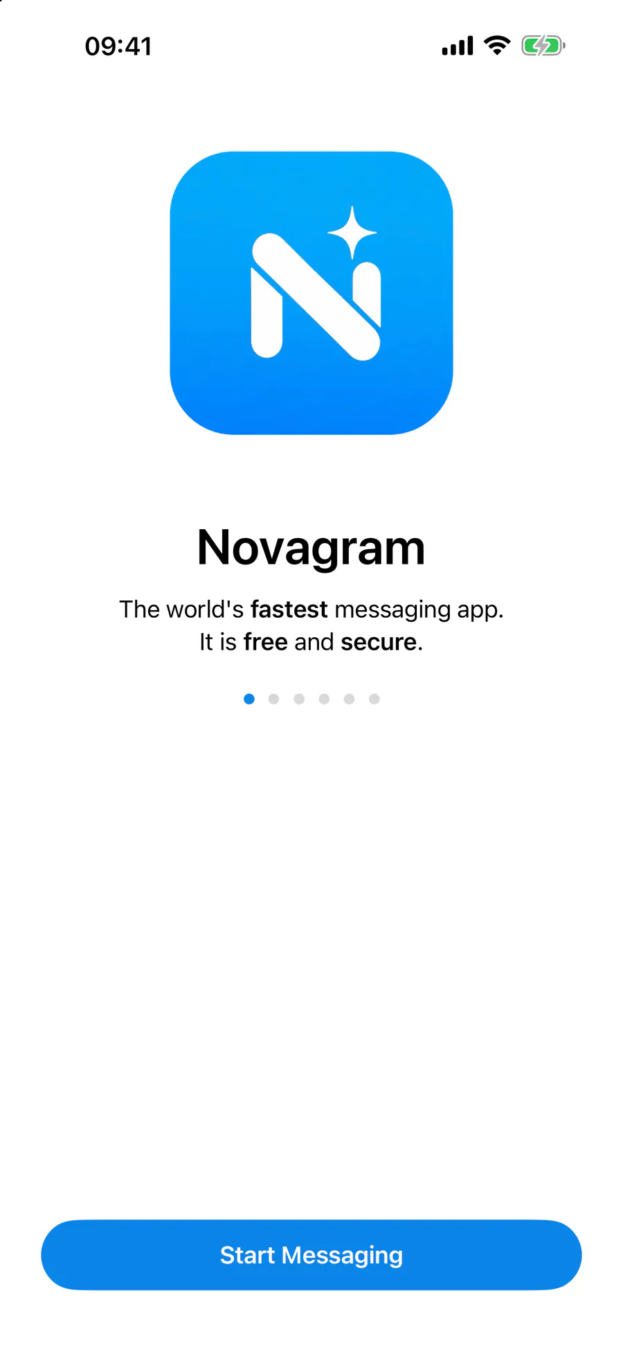 Open Novagram and tap “Start Messaging”
