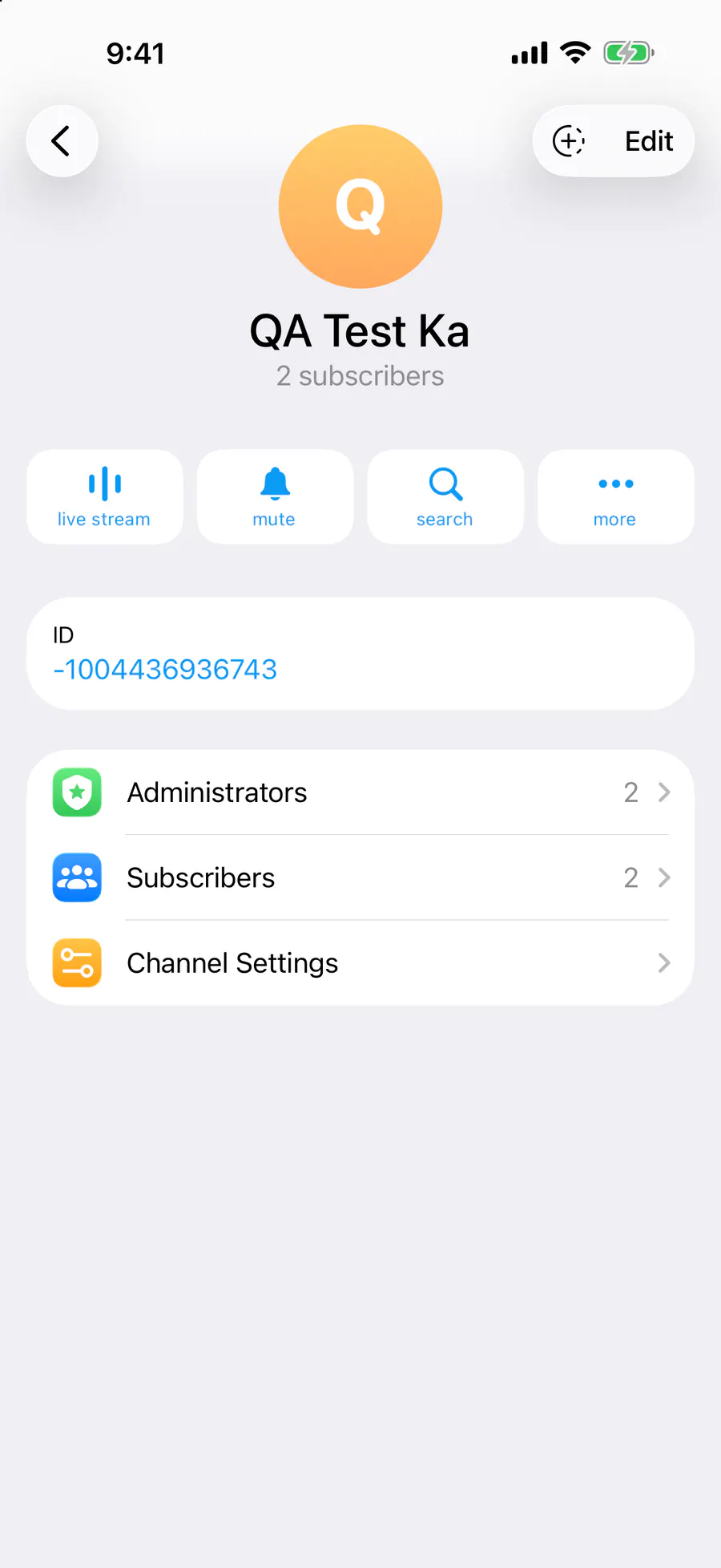 The “ID” row in the profile