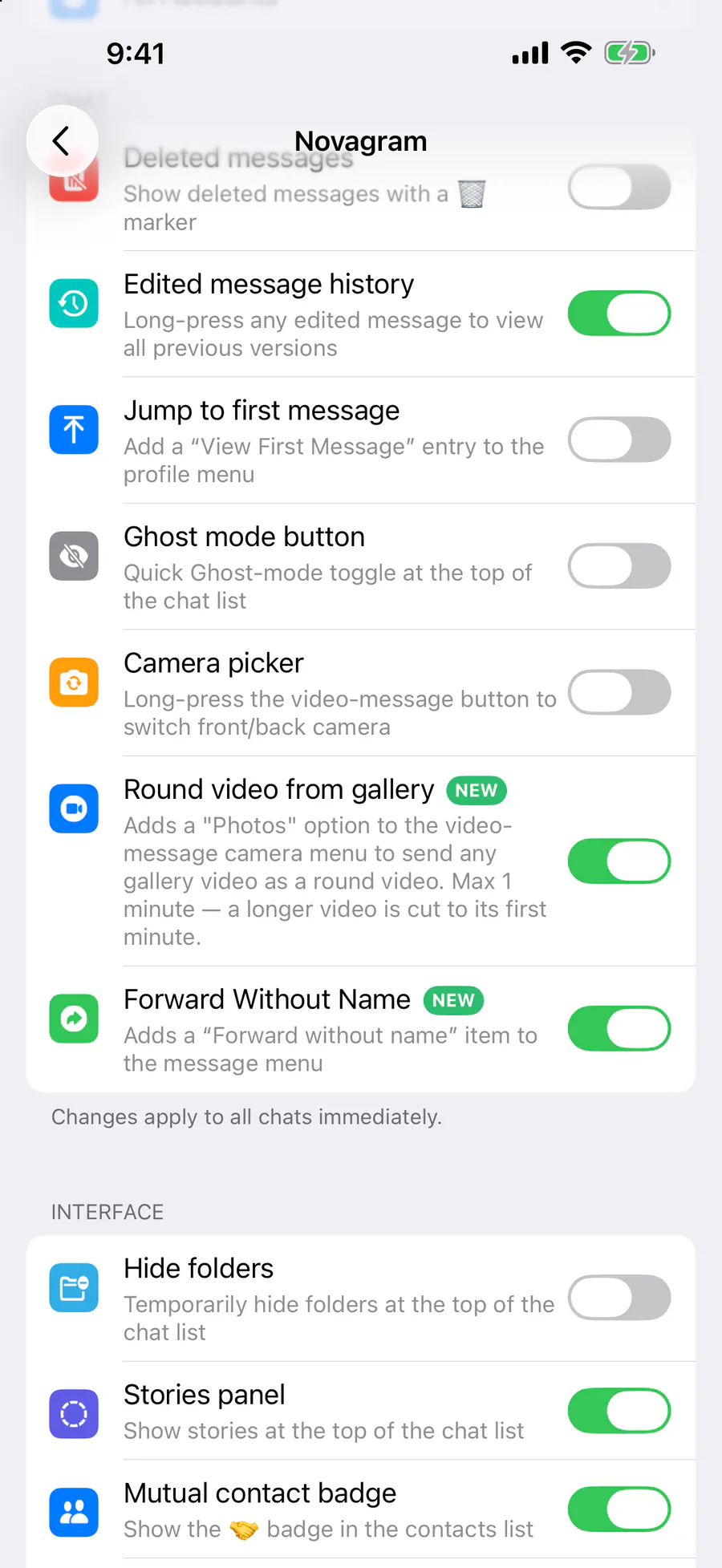 Chat → “Round video from gallery”
