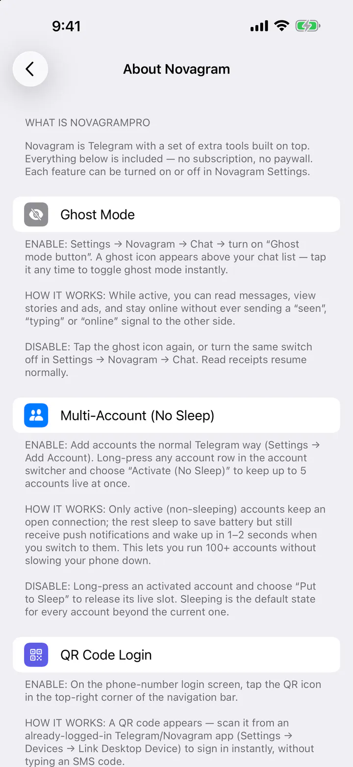 Every feature: how to turn it on and how it works