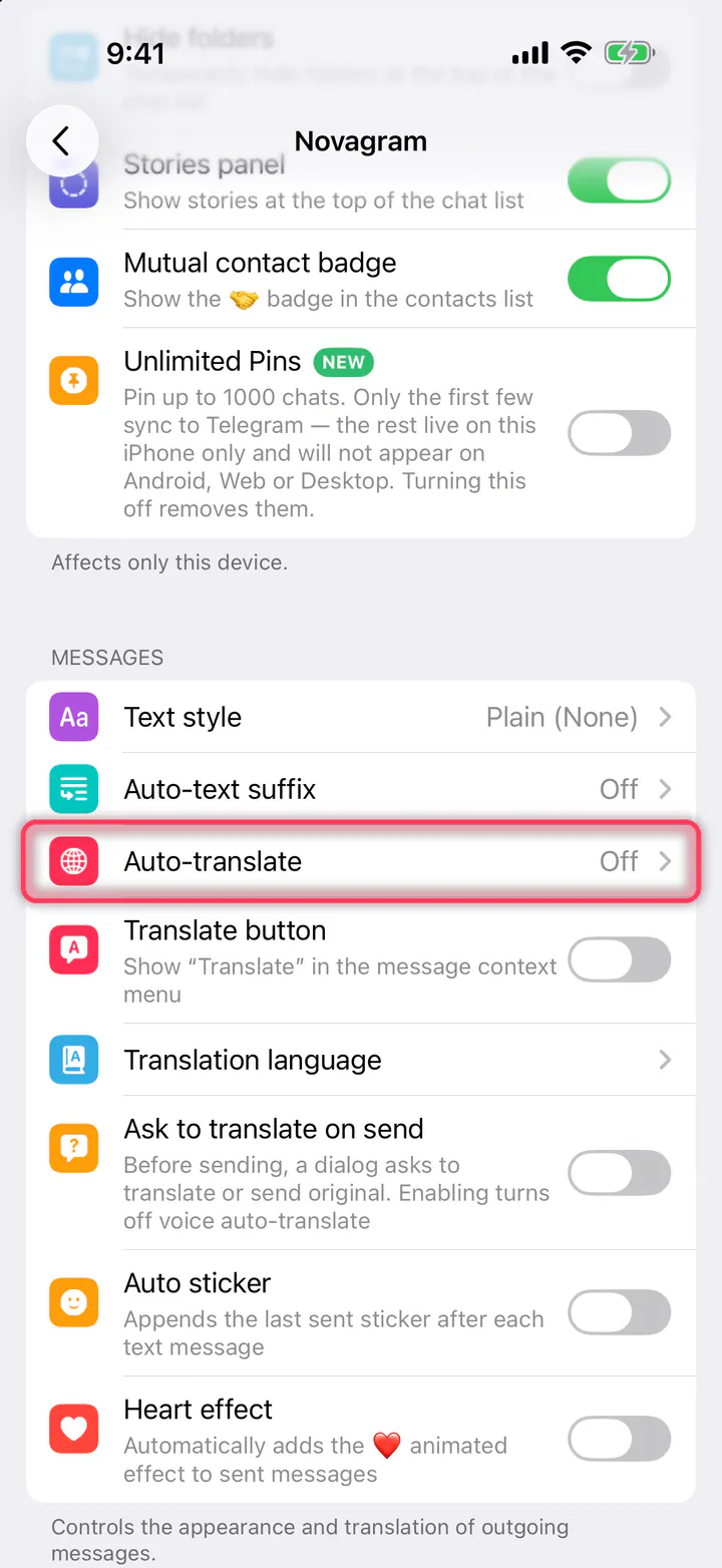 Tap “Auto-translate”