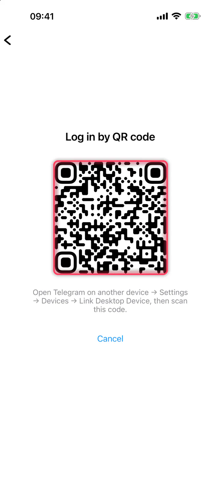 Scan the QR code from your other phone