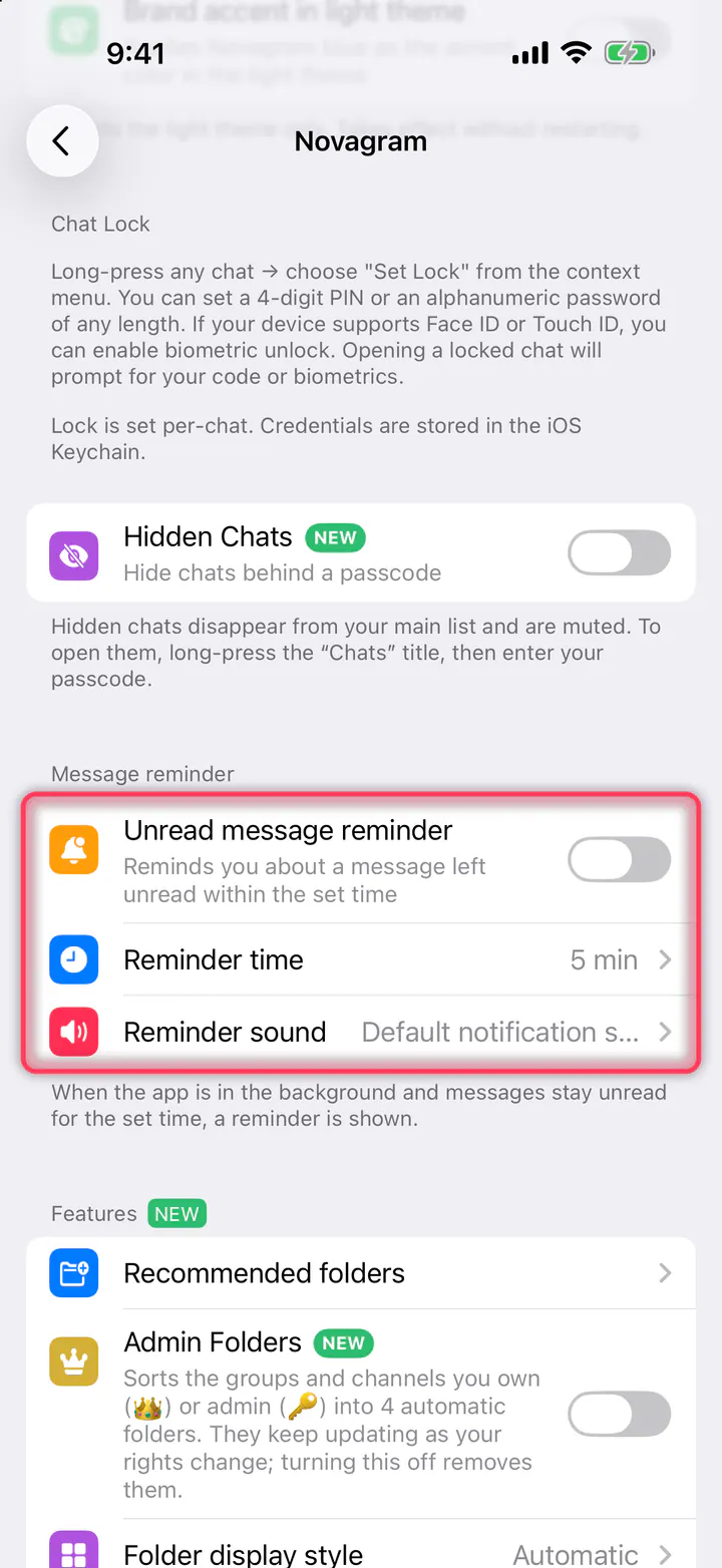 Turn on the reminder, then pick a time and sound