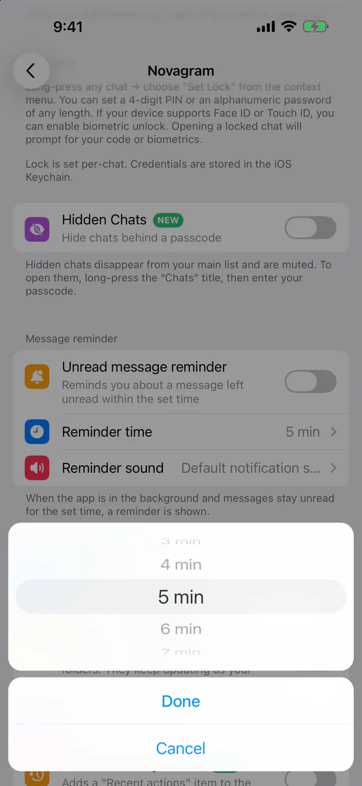Choose the reminder time