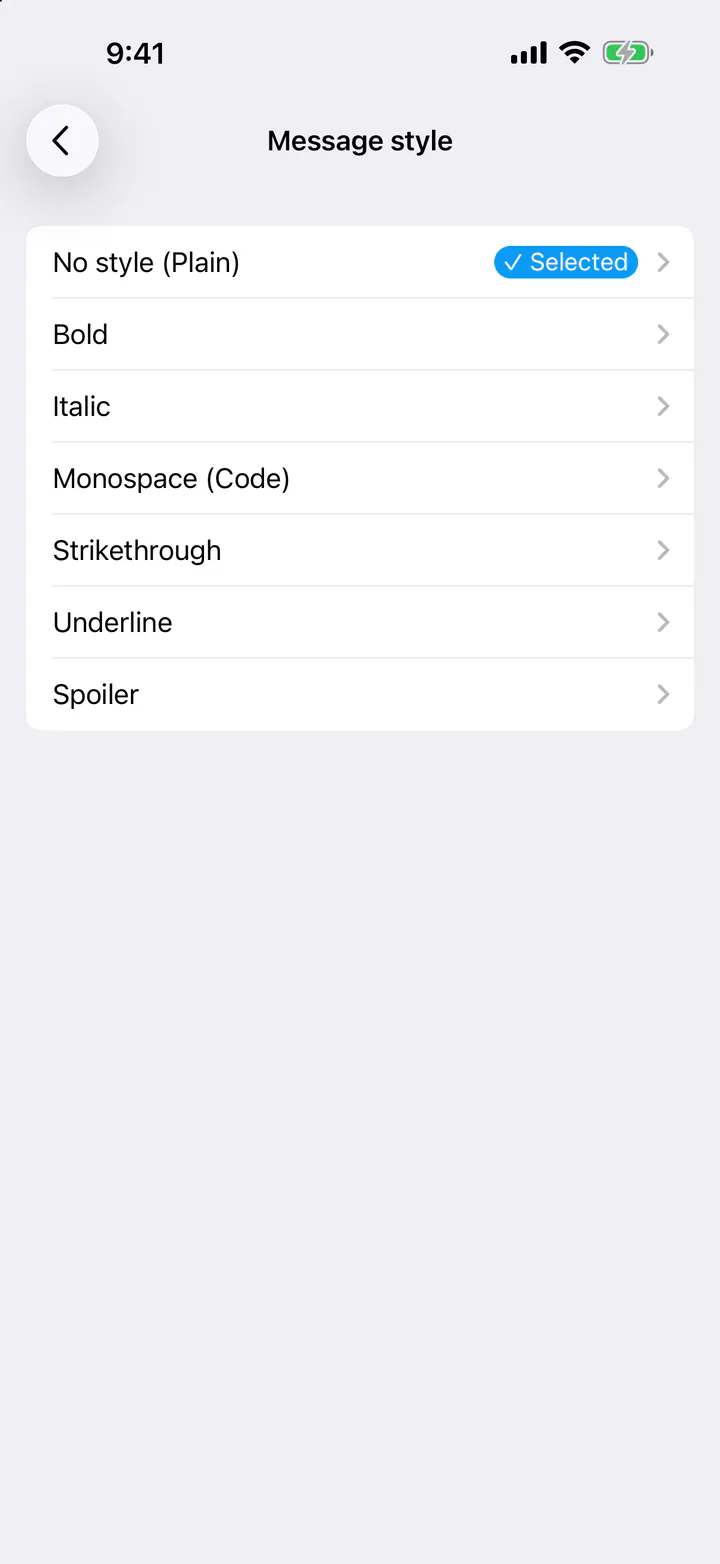 Choose the text style you want