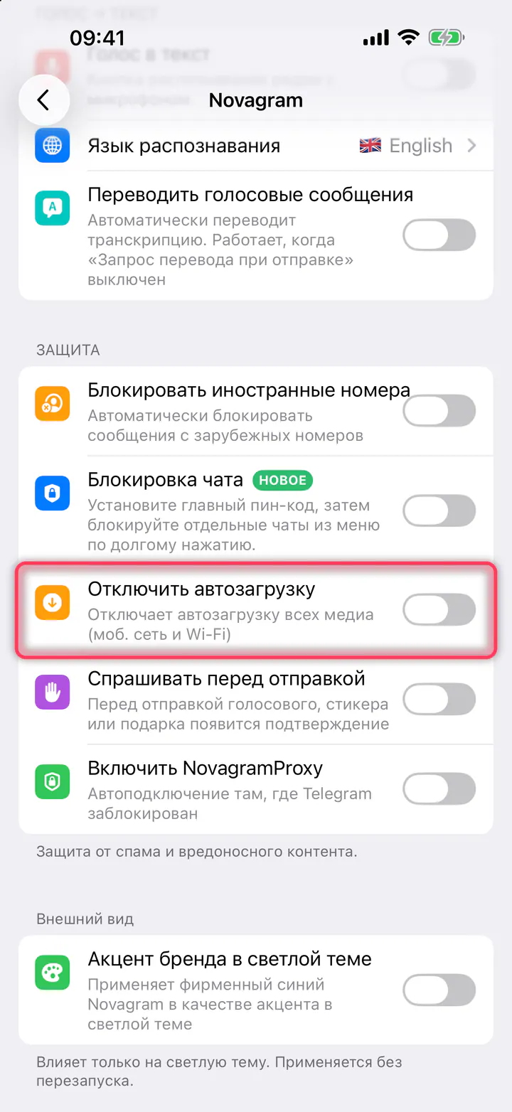 Включите «Отключить автозагрузку»