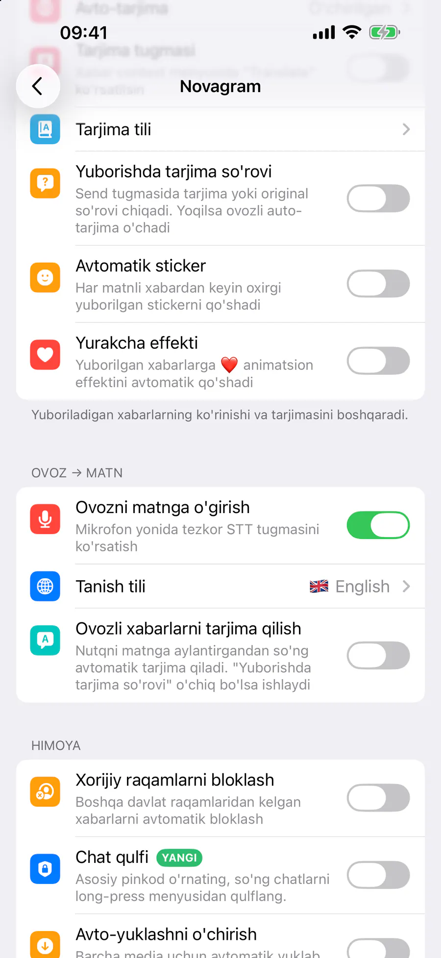 Ovoz → Matn → «Ovozni matnga o'girish»