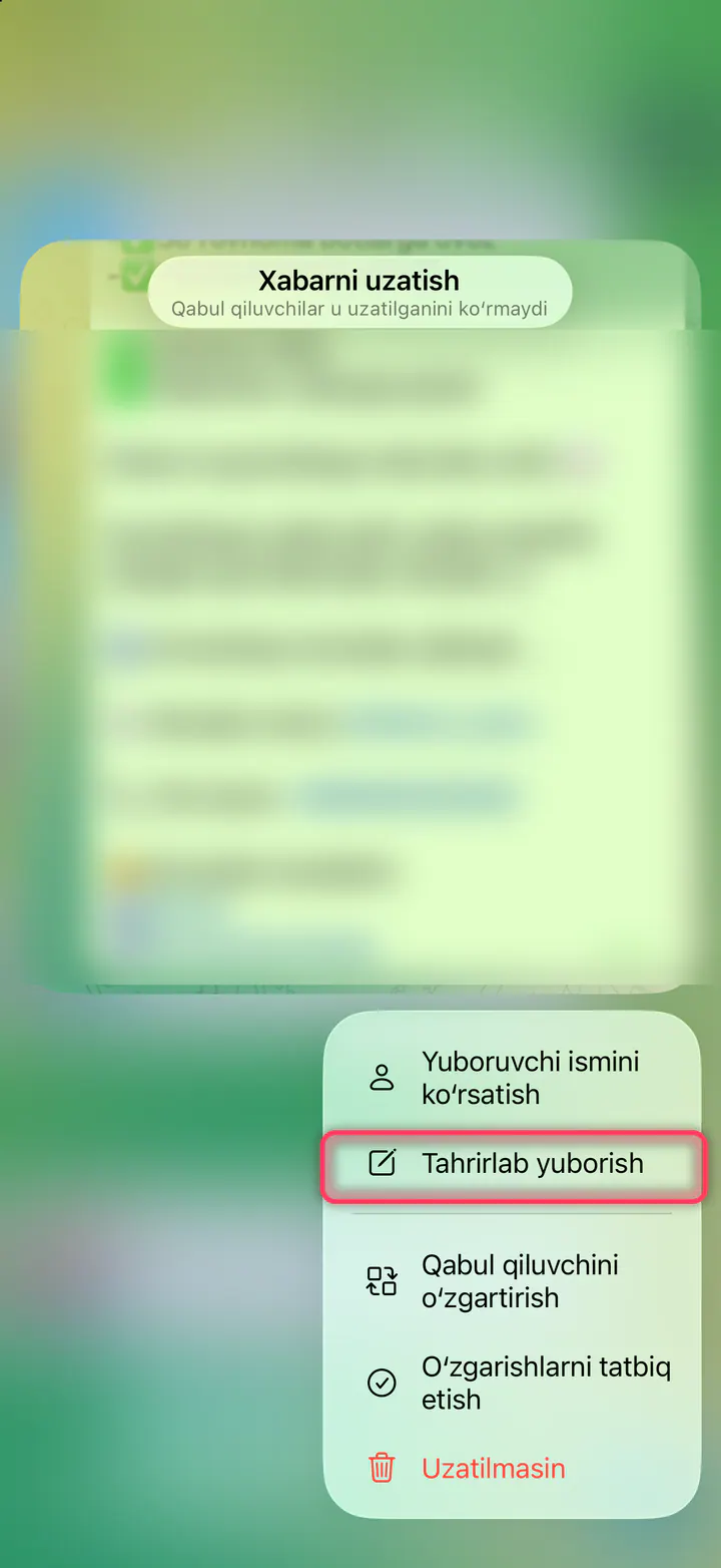 «Tahrirlab yuborish» ni tanlang