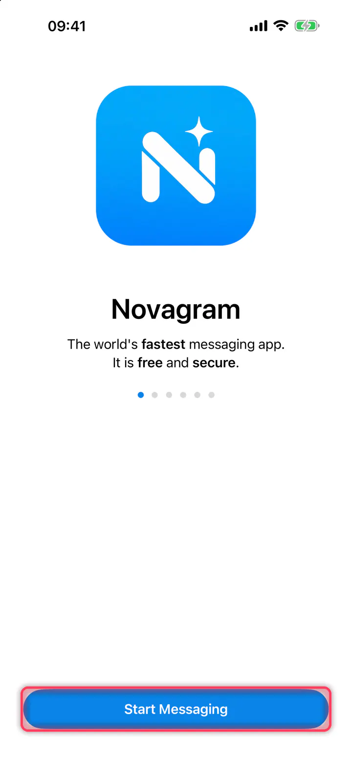 «Start Messaging» ni bosing