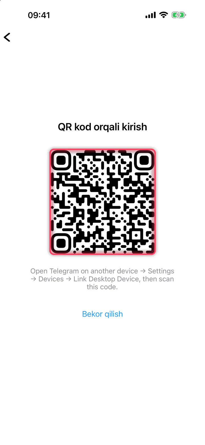 QR kodni boshqa telefondan skanerlang