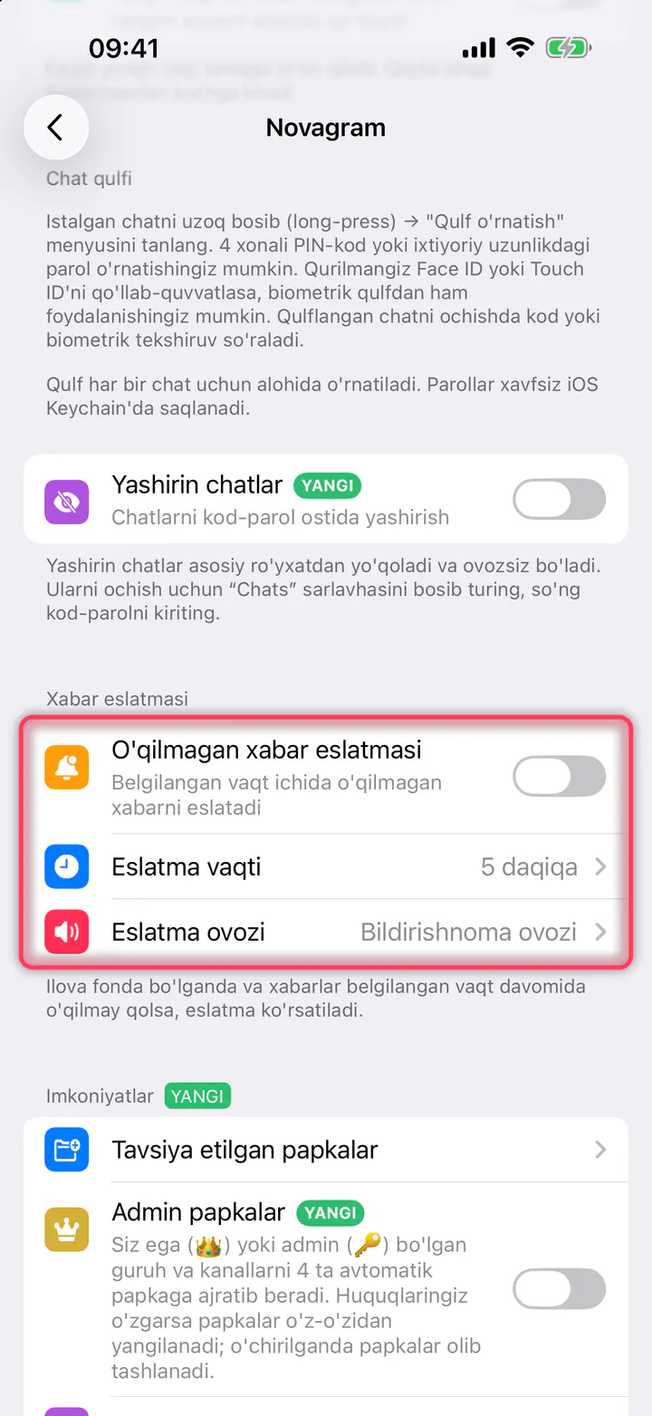 Eslatmani yoqing, vaqt va ovozni tanlang