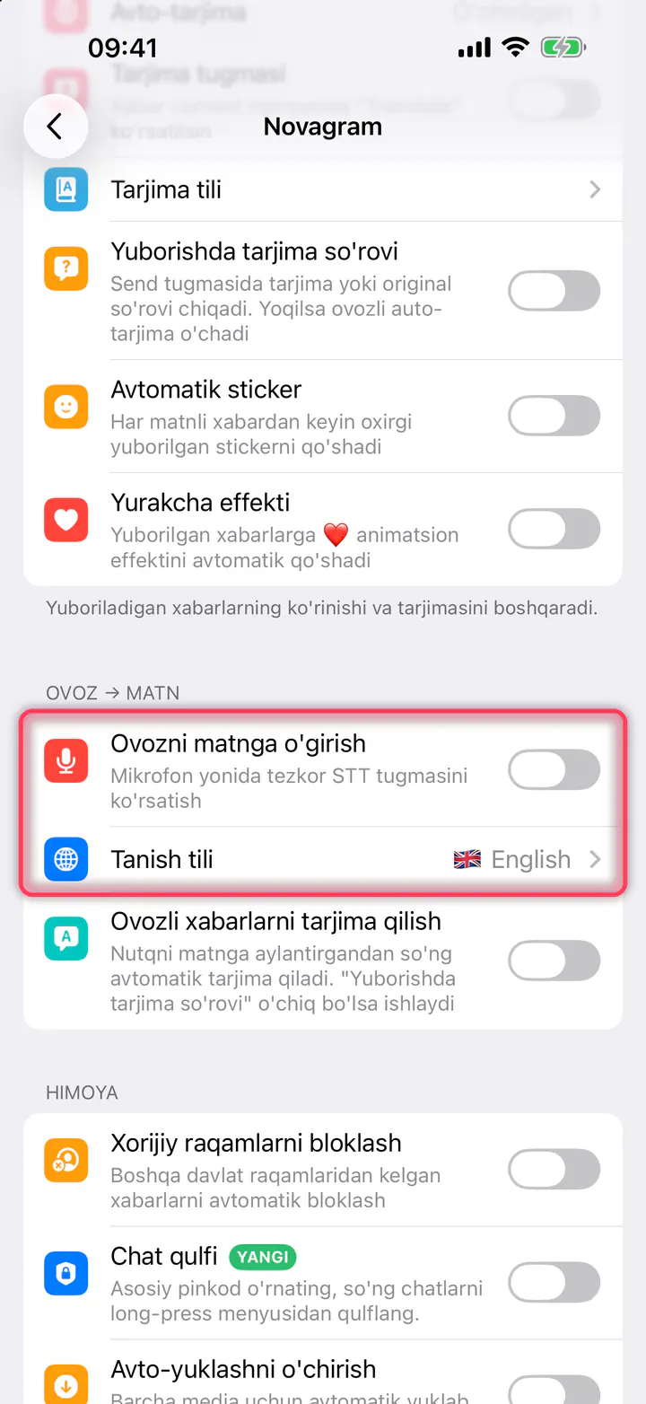 «Ovozni matnga o'girish» va «Tanish tili»